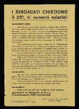 &quot;I sindacati chiedono il 25% di aumento&quot; - 1962