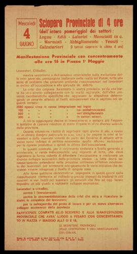 &quot;Sciopero provinciale di 4 ore&quot; - [1975]