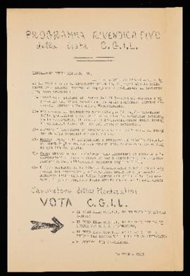 &quot;Programma rivendicativo della lista Cgil&quot; - [1965]