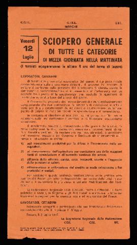 &quot;Sciopero nazionale di mezza giornata nella mattinata&quot; - 1974