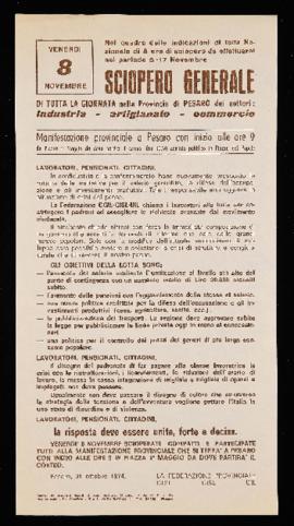 &quot;Sciopero nazionale di mezza giornata &quot;nella mattinata&quot; - 1974