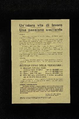 &quot;Un&#039;intera vita di lavoro una pensione umiliante&quot; - [1967]