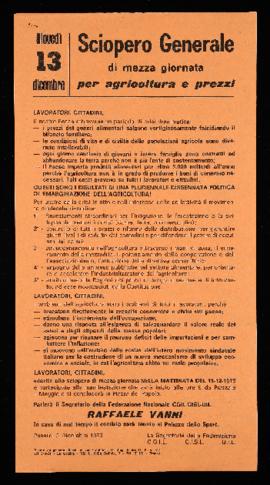 &quot;Sciopero generale per agricoltura e prezzi&quot; - 1973