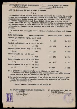 Accordo dipendenti delle aziende commerciali - 1947