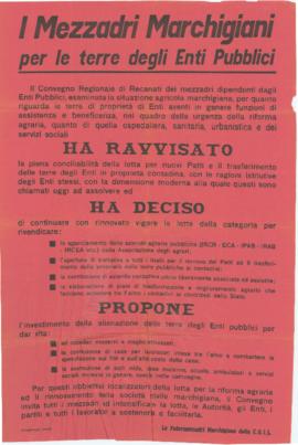&quot;I mezzadri marchigiani per le terre degli Enti pubblici&quot; - [1962]