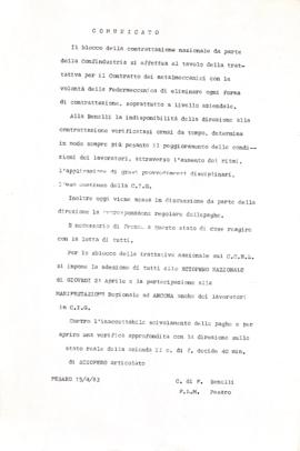 &quot;Comunicato&quot; - 1983
