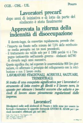 &quot;Lavoratori precari&quot; -  1988