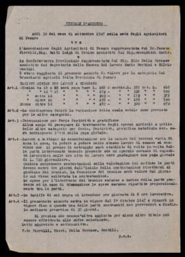 &quot;Verbale d&#039;accordo&quot; - 1947