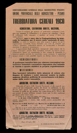 &quot;Trebbiatura dei cereali 1960&quot;
