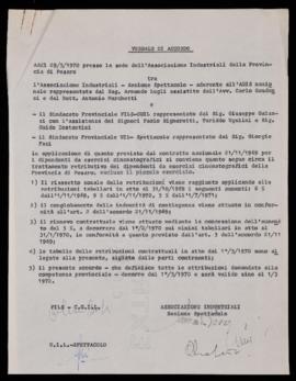 &quot;Verbale di accordo&quot; - 1970