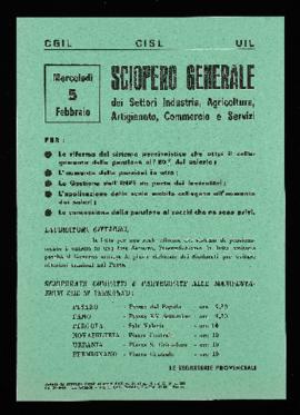 &quot;Sciopero generale dei settori industria, agricoltura, artigianato commercio e servizi&quot;...