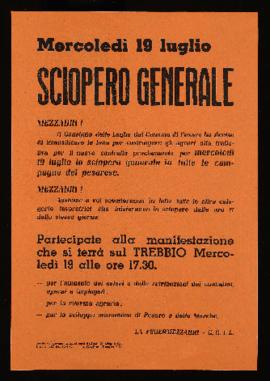 &quot;Mercoledì 19 luglio sciopero generale&quot; - 1961