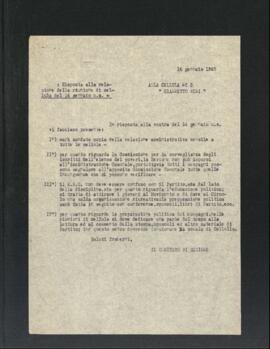 Lettera del Comitato di sezione della Sezione di Fano del Partito comunista italiano - PCI alla Cellula Giannetto Dini