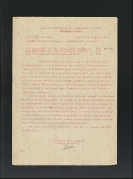 Lettera del Comandante della Stazione di Fano della Legione territoriale dei carabinieri di Ancona per la Segreteria della Sezione di Fano del Partito comunista italiano - PCI