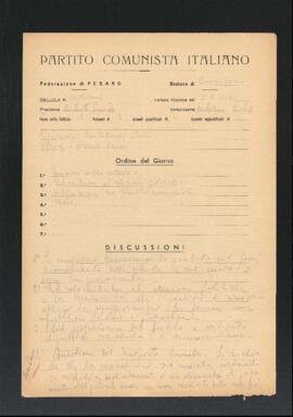 Verbale della riunione del 17 maggio 1946 della Cellula di Magliano della Sezione di Cuccurano del Partito comunista italiano - PCI