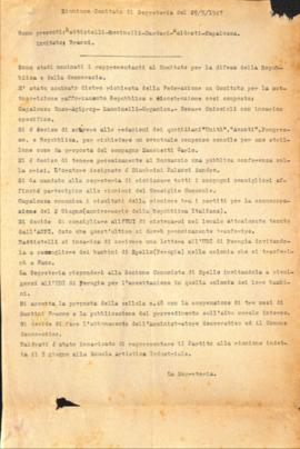 &quot;Riunione Comitato di segreteria del 29-5-1947&quot;