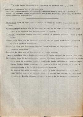 &quot;Verbale della riunione del Comitato di Sezione del I/4/1950&quot;
