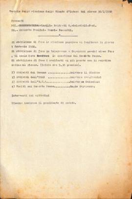 &quot;Verbale della riunione della Giunta d&#039;Intesa del giorno 30/1/1950&quot;