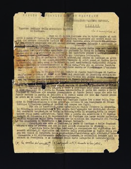 [Lettera di M. Lo Squadro sullo sviluppo della situazione politica a Cantiano]