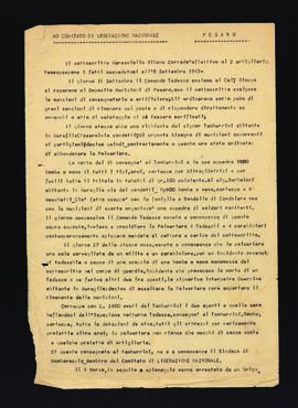 [Relazione di Corrado Bibone sui fatti accaduti dopo l&#039;8 settembre 1943]