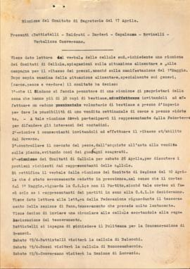 &quot;Riunione del Comitato di segreteria del 17 aprile [1947]&quot;