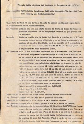 &quot;Verbale della riunione del Comitato di segreteria del 28/8/[1]947&quot;