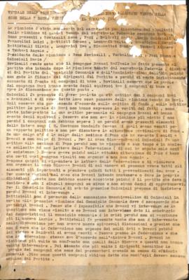 &quot;Verbale della riunione del Comit[ato di] Sezione allargato tenuta nella sede della Bruno Ve...