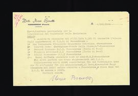 [Lettera di Nereo Bonetti sulla composizione del CLN di Fossombrone]