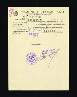 [Lettera di Mario Rilli sulla composizione del CLN di Colmurano]