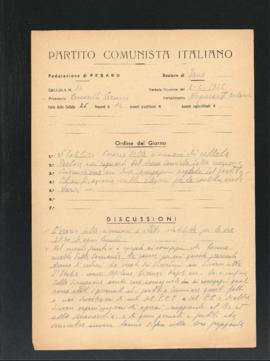 Verbale della riunione dell&#039;8 aprile 1946 della Cellula numero 14 della Sezione di Fano del ...
