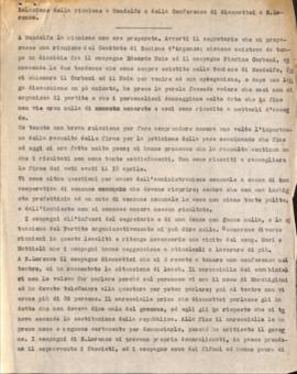 &quot;Relazione della riunione a Mondolfo e della Conferenza di Giammattei a S. Lorenzo&quot;