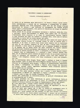 &quot;Resistenza e guerra di liberazione (ricordi, riflessioni, pensieri)&quot;